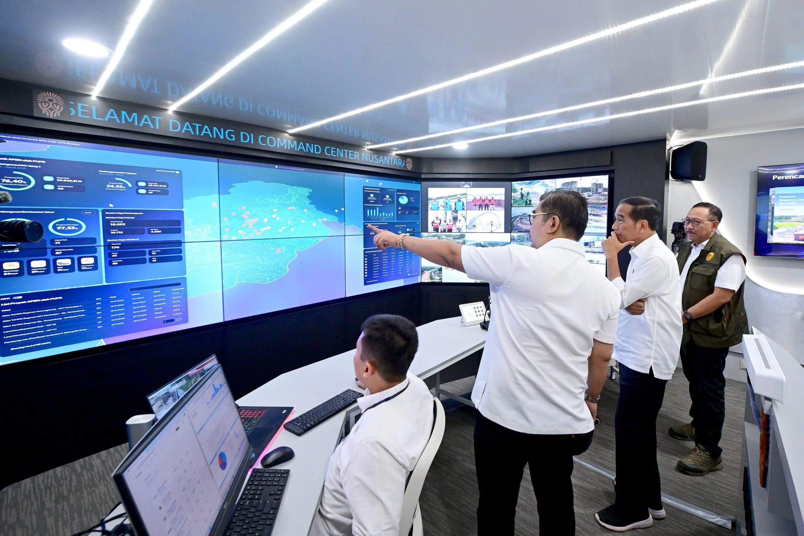 Presiden Indonesia Jokowi melakukan kunjungan ke proyek pengembangan commad center di IKN, Kaltim (dok. istimewa)
